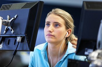 Female Student at Work
